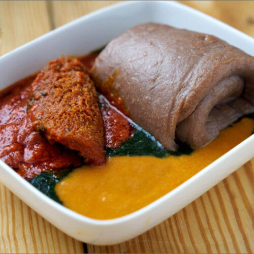 Amala & Ewedu and Gbegiri with Goat Meat
